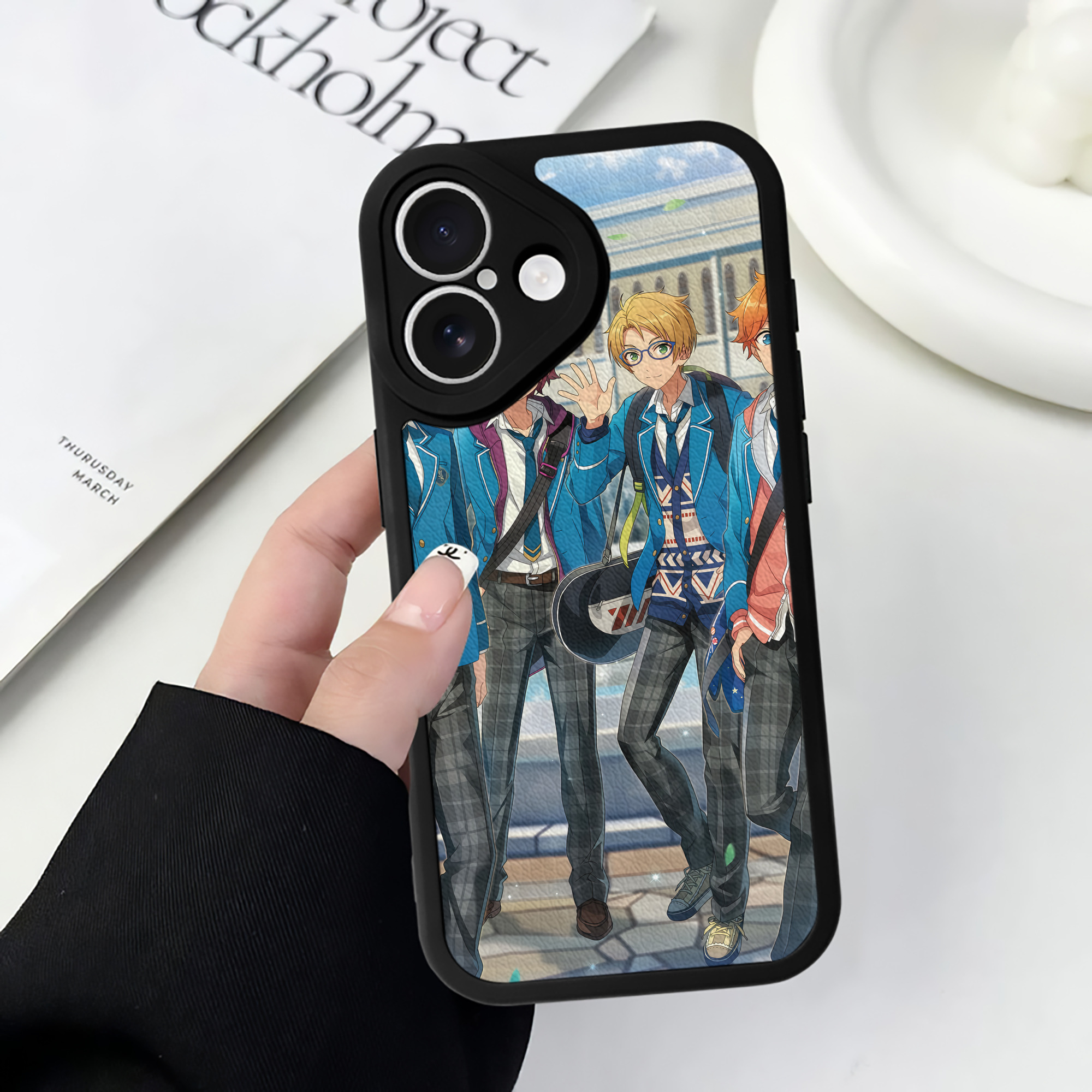 （画像用） あんさんぶるスターズ! Ensemble Stars 【iPhone 16シリーズ対応】シリコンスマホケース（レザー調） 材質：シリコン